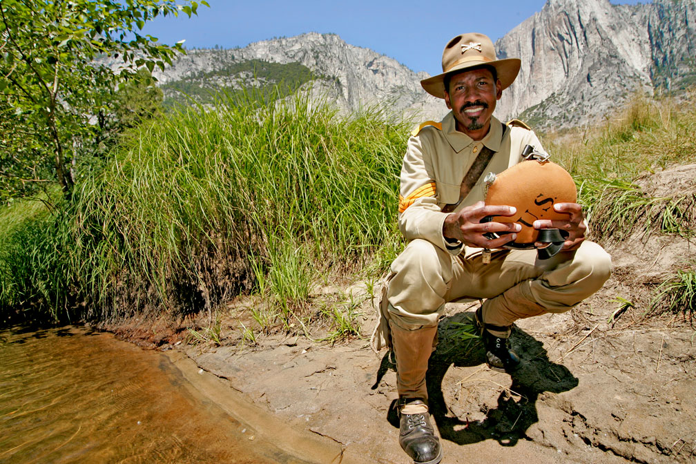 Shelton Johnson, African-American Park Ranger at Yosemite National Park.
